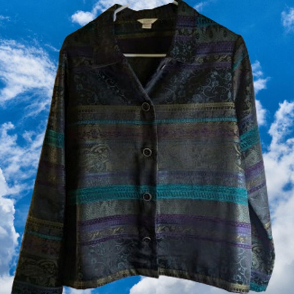 Christopher & Banks Large long sleeve button down polyester blend quality top